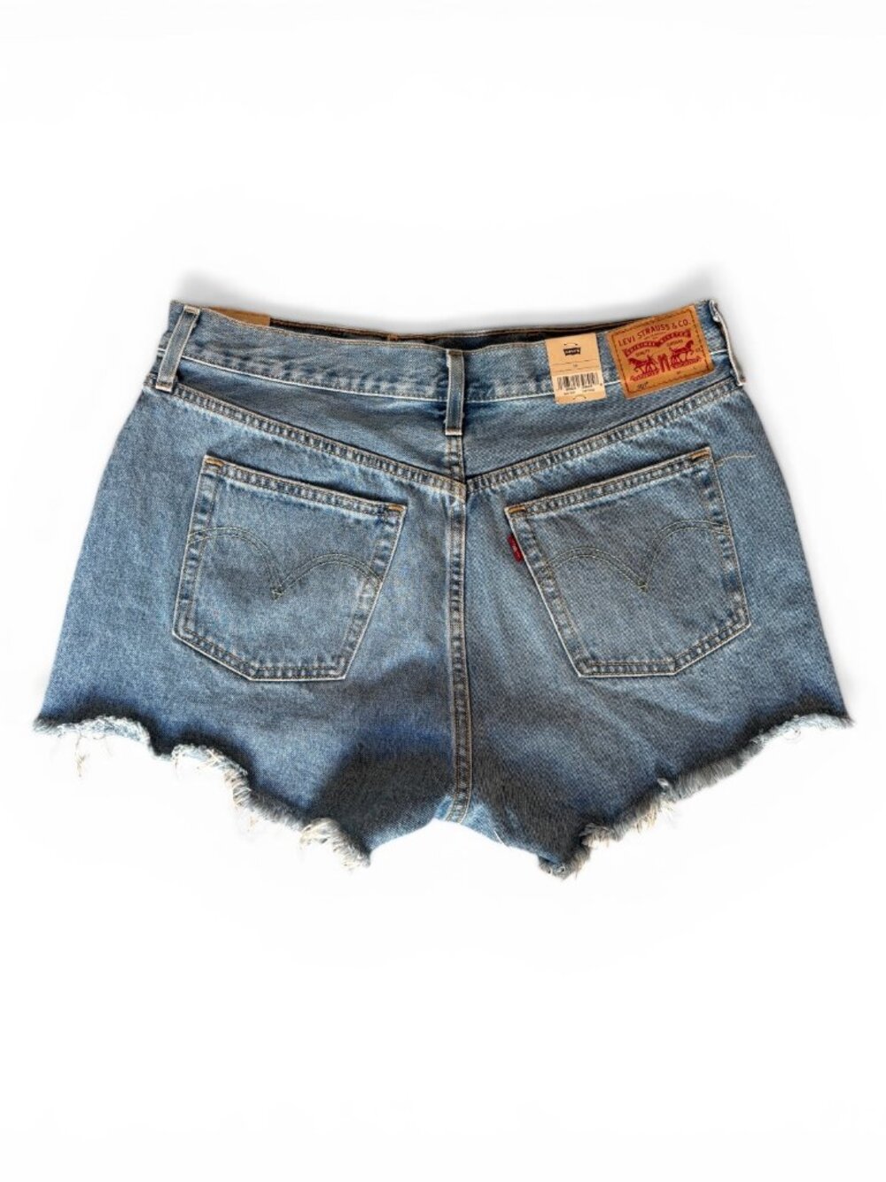 Levi’s 501 Original Distressed Cutoff Denim Shorts Size 34 High Waist NWT - Picture 2 of 11